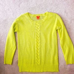 Joe Fresh Lime Green Cable Knit Sweater